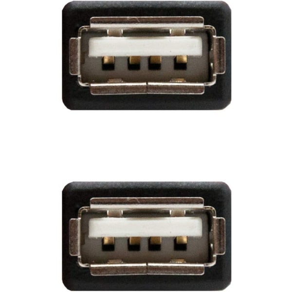 USB 2.0 Adapter, A/F-A/F, Hun-Hun, Sort