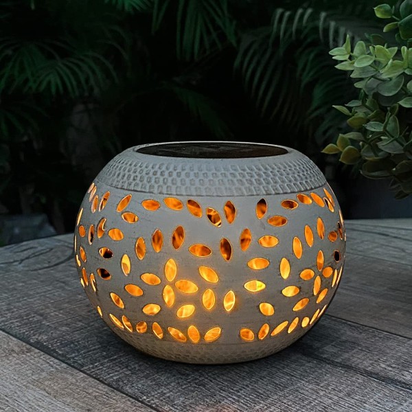 Solar Table Lantern Outdoor Waterproof- Dancing Flickering Flame