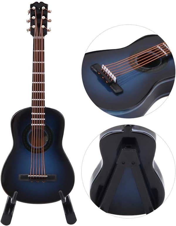 Miniature Guitar Træ Model Musikinstrument Display wit