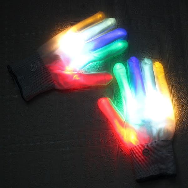 Halloween dekorasjon, LED Lysende Hansker Multi Farger Moduser Blinkende Hansker