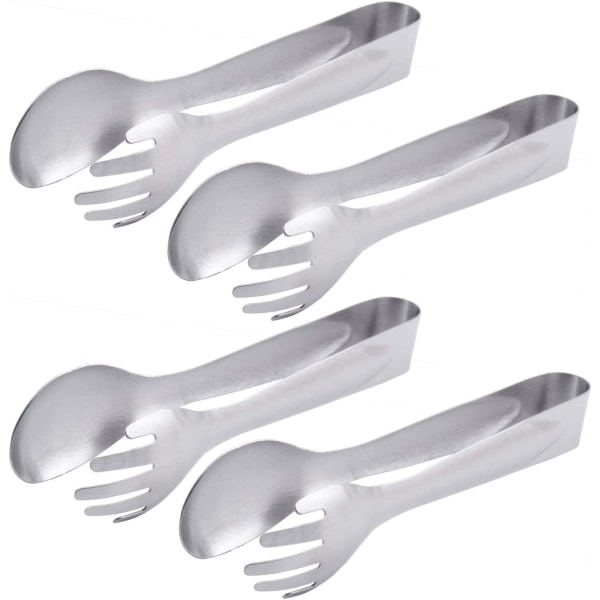 Serving Tongs 8-Inch Stainless Steel Salad Tongs Fork and Spoon