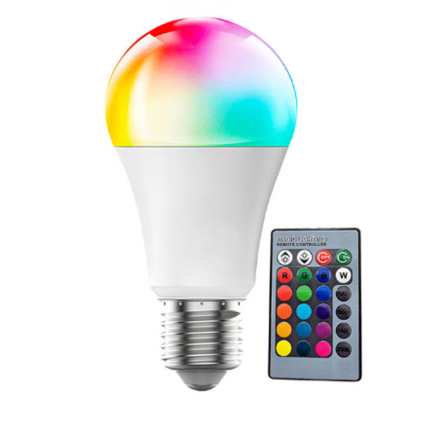 Förpackning med 2 st 10W E27 120 färg RGBW LED-lampa Färgbyte R