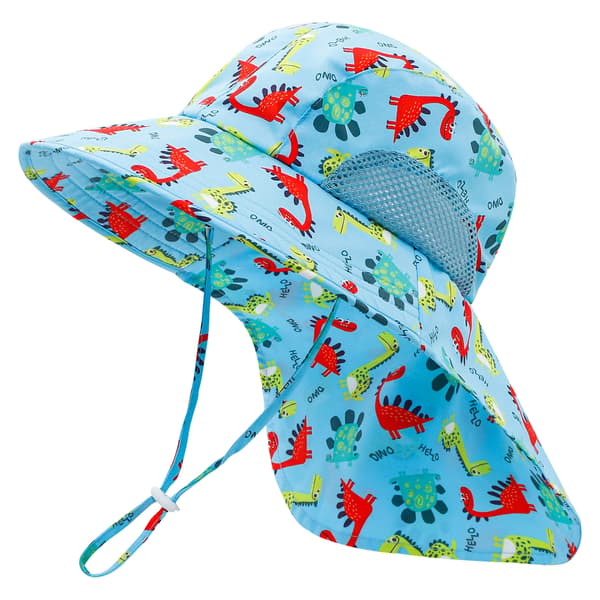 Barnes solhatt i pustende mesh (blue dinosaur)