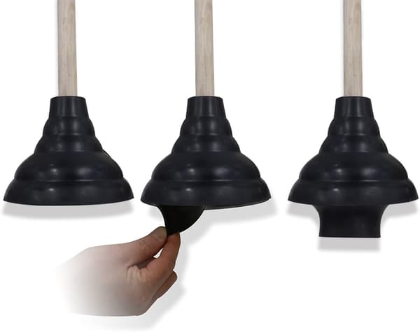 Gummitoalettplunger for bad, vasker og avløpsrør - Bruk i