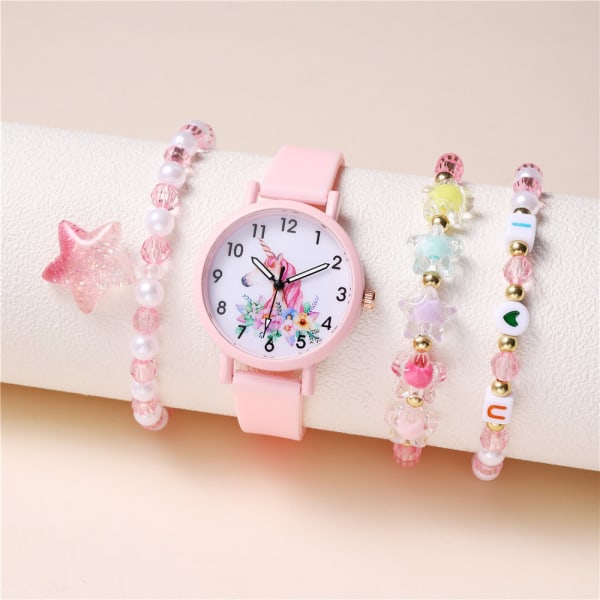 Children's Watch, Unicorn and Three Bracelets, Waterproof Childre