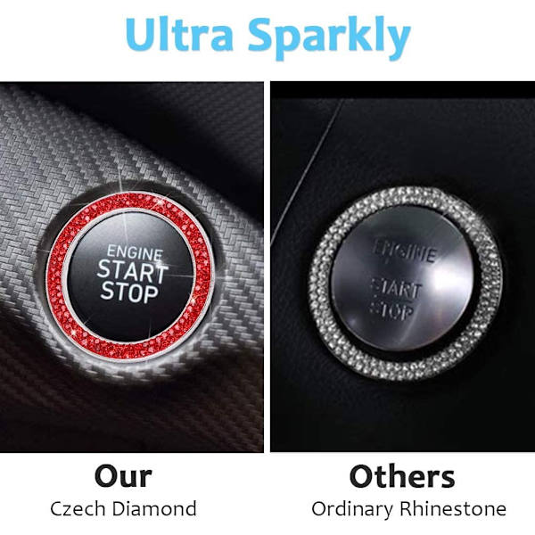 Push Start Knap Bling Ringe Auto Bil Motor Start Stop Knap