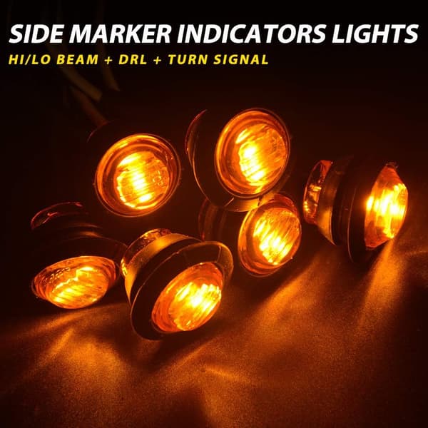 3/4\" Runde LED Front Bakre Side Marker Indikatorer Lys Vanntett