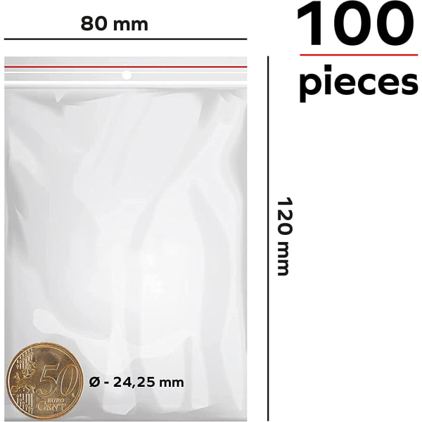 Trade Zip Pouch - Transparent plastförpackning - Blixtlås Klar M