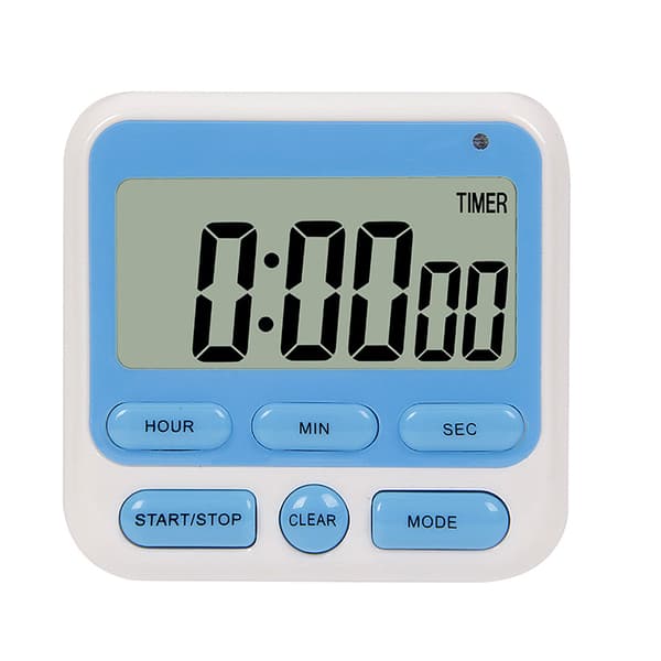 1 stk. sort digital køkkenur med stort LCD-display, justerbar