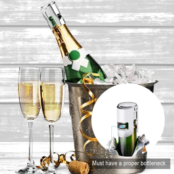 Vinstop 6 stk. rustfrit stål champagne prop med forseglet