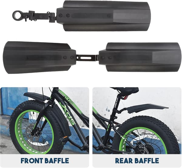 Sort - Snescooter Mudguards Foran og Bagpå til Mountainbikes
