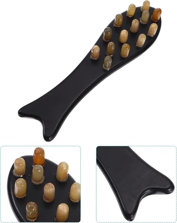Healifty Ox Horn Comb Head Massager Guasha Massage Tool Scraping