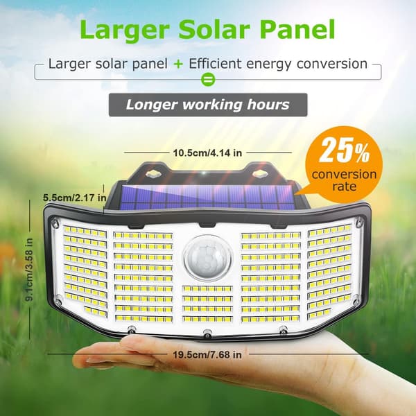 Aurinkovalot ulkokäyttöön, 252 Led aurinkovaloturvavalot Ip65 W