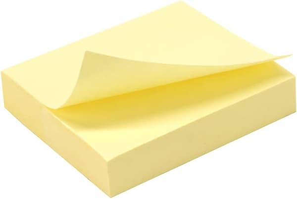 Genanvendelig klæbende notesblok 100 ark 75*50 mm