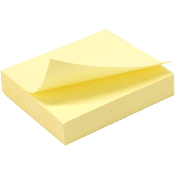 Genanvendelig klæbende notesblok 100 ark 76*100 mm
