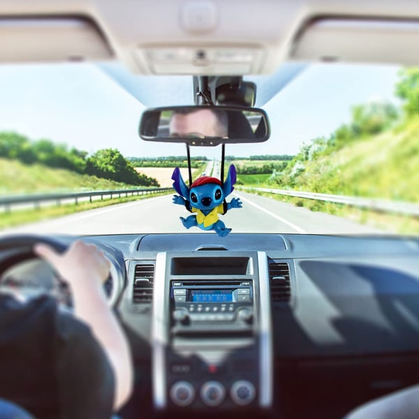Bil bakspejl vedhæng Stitch-Lilo Stitch Swing Cute Car Re
