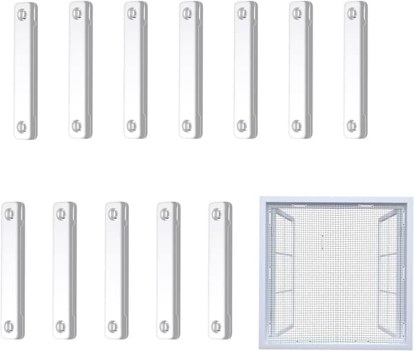 12 stk magnetiske flueskjermklips - hvit, vindu, hjem