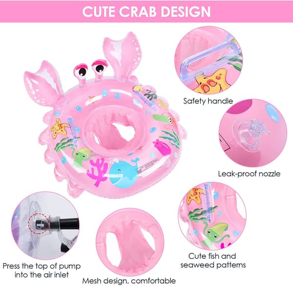 Baby Svømme Ring Float med Sete Småbarn & Patch Kit Oppblåsbar