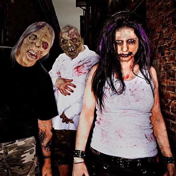 Skræmmende gående monstermaske Dead Zombie Uhyggelig Halloween-kostume