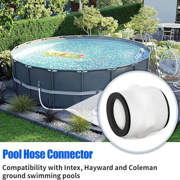Passer til Intex Coleman 1,5 tommer 2-huls swimmingpool pumpe slange adapter