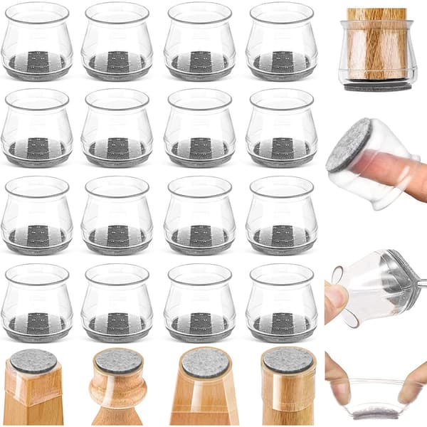 24PCS Silikonstolbenbeskyttere for tregulv