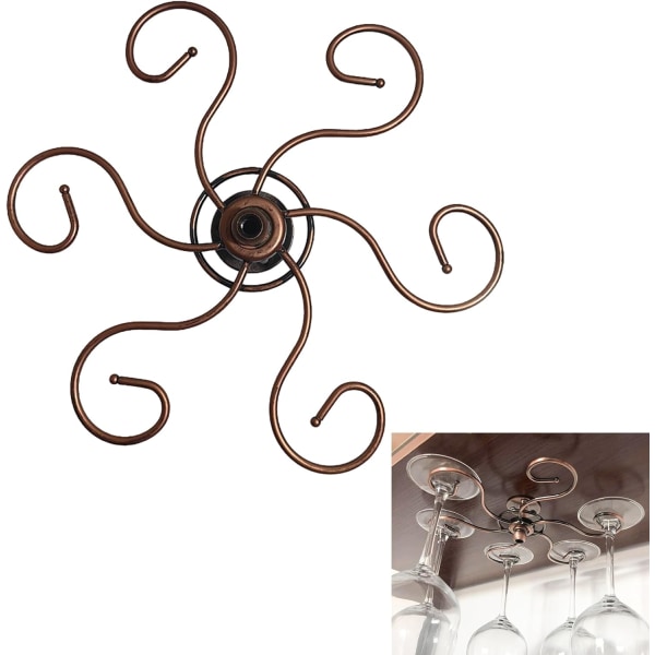 Hanging Wine Glass Goblet Holder - Swivel Upside Down Hanging Hom