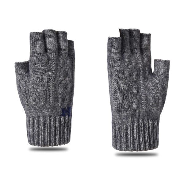 Ullstickade Fingerless Ragg-handskar för män