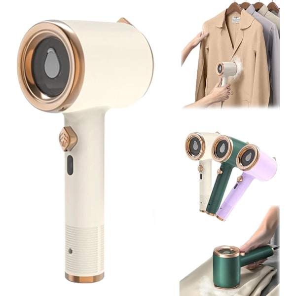 (Off-white) Mini Resefållbart Strykjärn, Fällbart Ångstrykjärn (med 50 ml Vattentank), 180 Graders Fällbar Strykningsmaskin, Mini Resstrykjärn, Lämplig för Hem och Resor