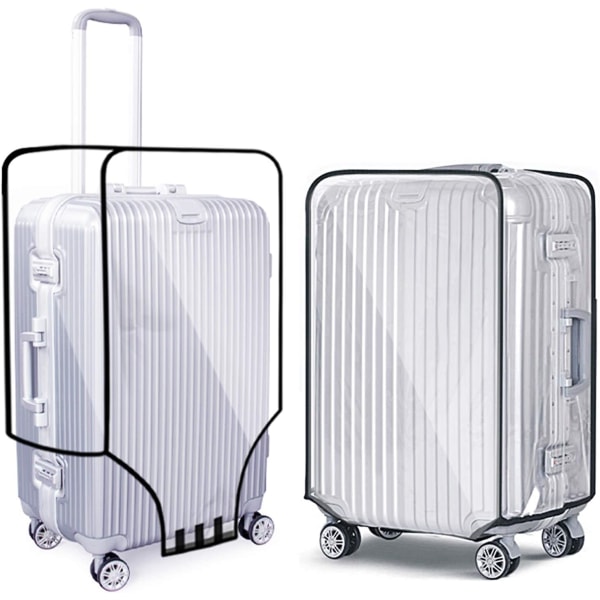 Beskyttende kuffertbetræk, 2 stk gennemsigtigt PVC-kuffertbetræk, 28 Inc
