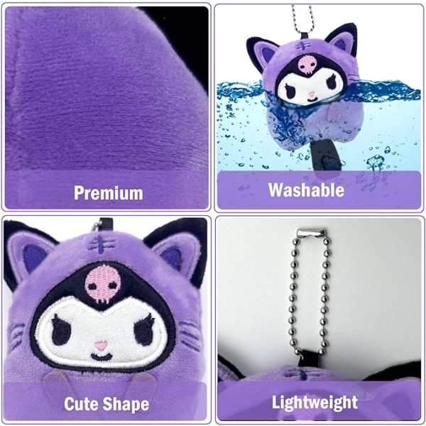 Kuromi Keychain - 15cm, Plush Keychain Pendant, Stuffed Doll, Bac