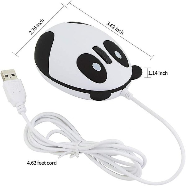 Panda-formet kablet mus Super sød dyreserie tegneserie Mi