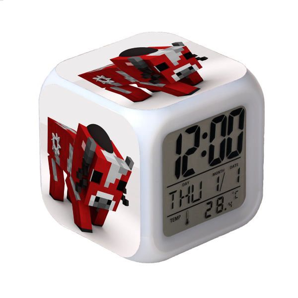 Minecraft väckarklocka LED ändrar färg-3-Cute Digital Multifunc