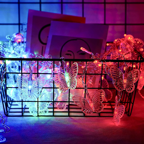 4m Butterfly Ice Strip Curtain Light Julelys Kæde Net