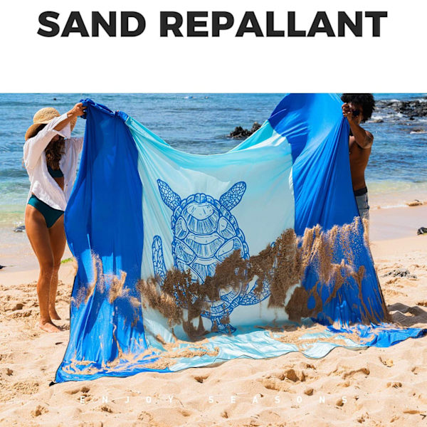 XXL 210x200cm Strandtæppe, Picnictæppe, Blødt og Holdbart, Vandtæt
