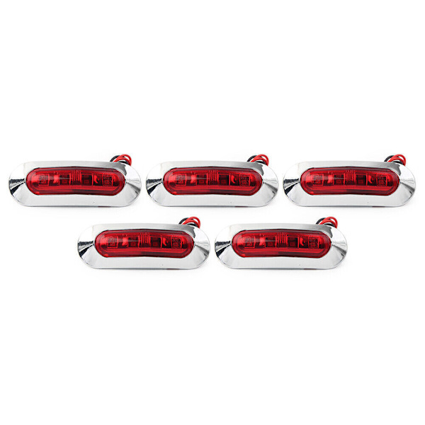 5 stk 4 LED sidemarkeringslys for bil, lastebil, tilhenger