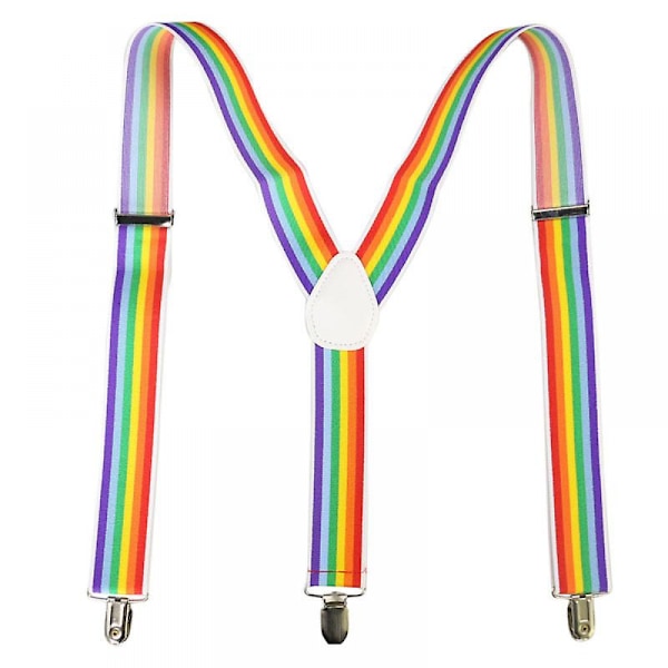 3,5 cm bredt farverigt regnbue print suspender klip