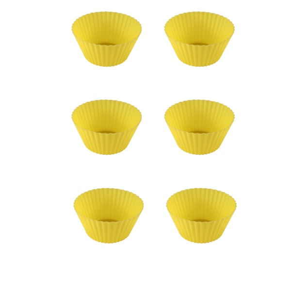 6-pak (gul) kageform muffin små kage tærte papir kop form N