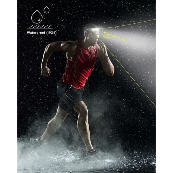 2 stk LED hodelykt USB oppladbar vanntett COB XPE hodelykt