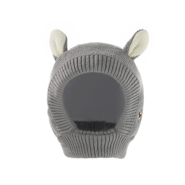 Barn pullover stickad mössa baby enfärgad förtjockad
