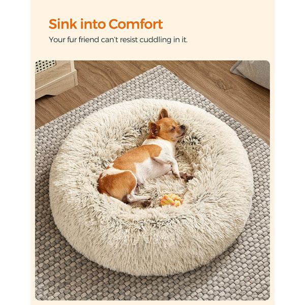 Khaki hundeseng, rund donut seng, sofa, avtagbar og vaskbar Cen