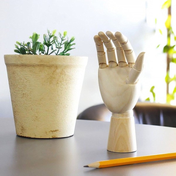 Realistisk artikuleret træmannequin håndmodel - 18 cm - højre