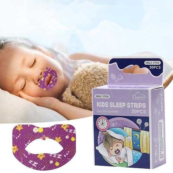 30 stk Kids Sleep Strip Anti-snorken Mundtape Sleep Aid Rød