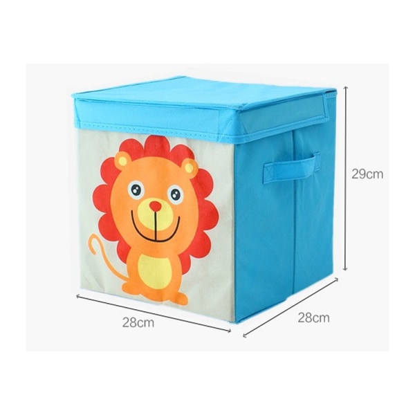 1 kpl (sininen leijona, noin 28x28x28cm) säilytyslaatikoita, lelujärjestäjiä