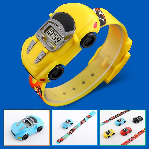 Tecknad bil Watch leksak för pojke Elektroniska klockor Innovativ