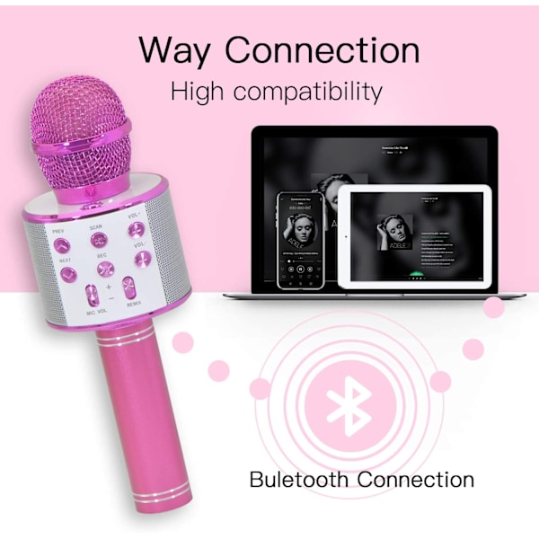 Trådløs Bluetooth karaoke-mikrofon, Bluetooth-mikrofon 858L