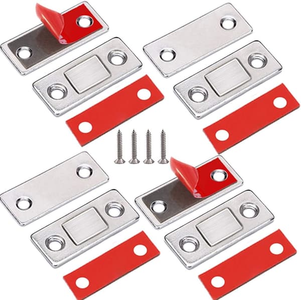 4-pack skåpdörrmagneter magnetiska lås extremt tunna magneter