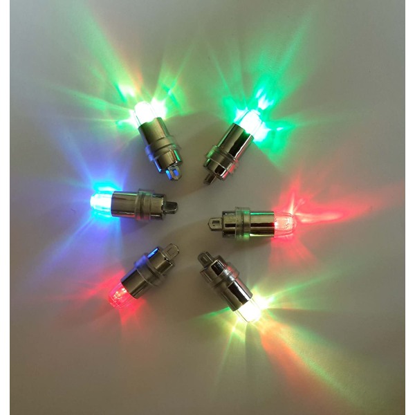 24 stk fargeskiftende LED-minilys, vanntett nedsenkbar flaske