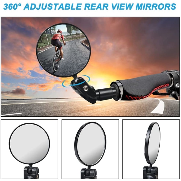 Cykelbackspegel, 2-pack 360° justerbar cykelcykelbackspegel
