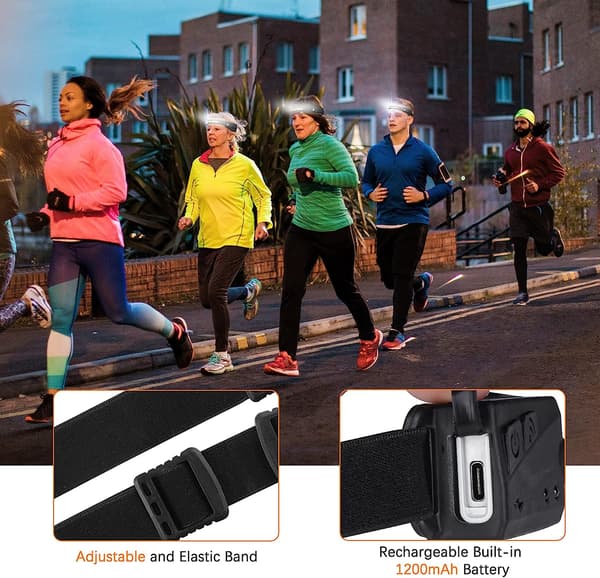 USB-oppladbar LED-hodelykt, kraftig LED-hodelykt, vanntett