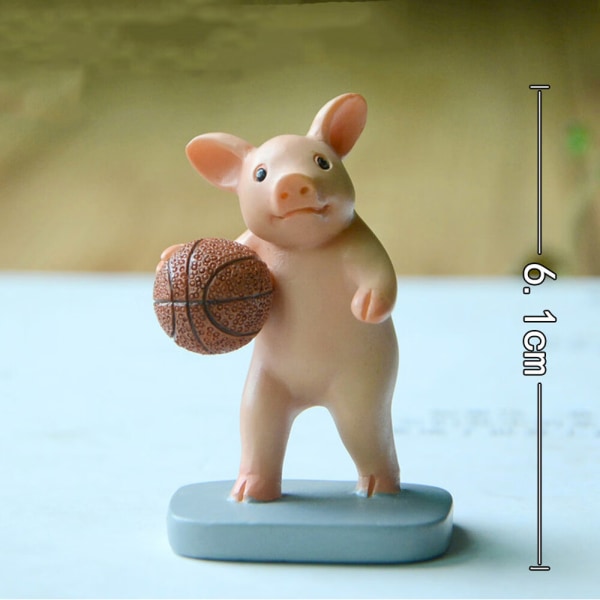 Miniatyr fe-hagegrisfigurer - Basketballgris Devoti